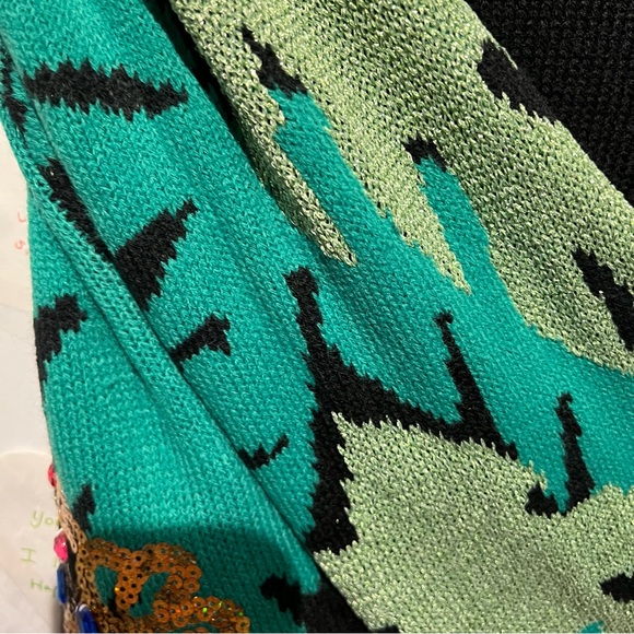 Whimsical Flamingo Candy Cane Holiday Christmas Sweater 2x Sequined - Picture 6 of 6